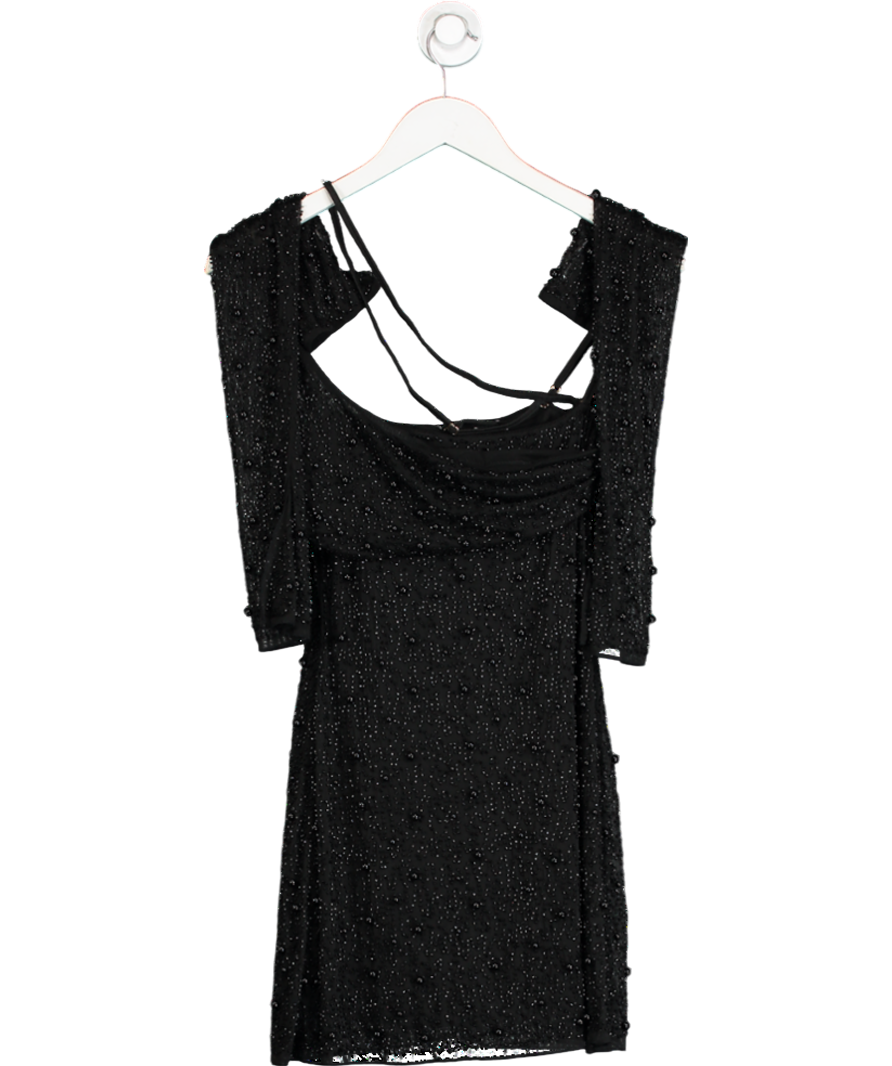 Oh Polly Black Soho Embeliished Assymetircal Corset Mini Dress UK 8