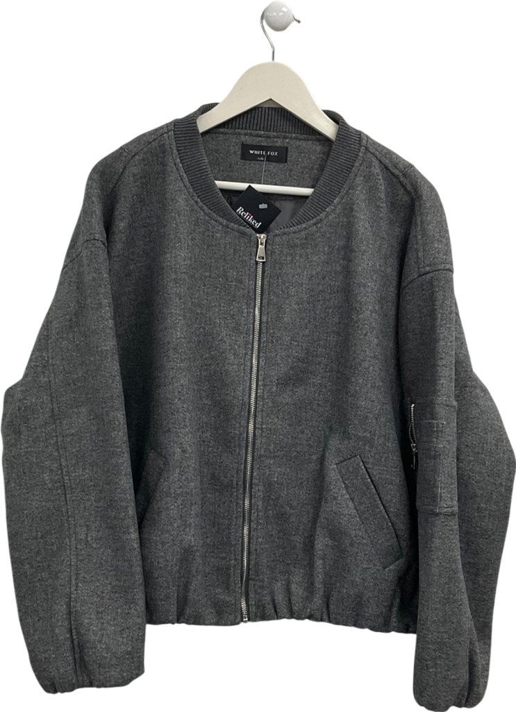 White Fox Grey Rainy Day's Bomber Jacket Charcoal UK L/XL