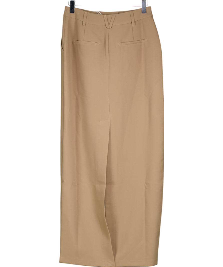 NA-KD Beige Tailored Maxi Skirt UK 8