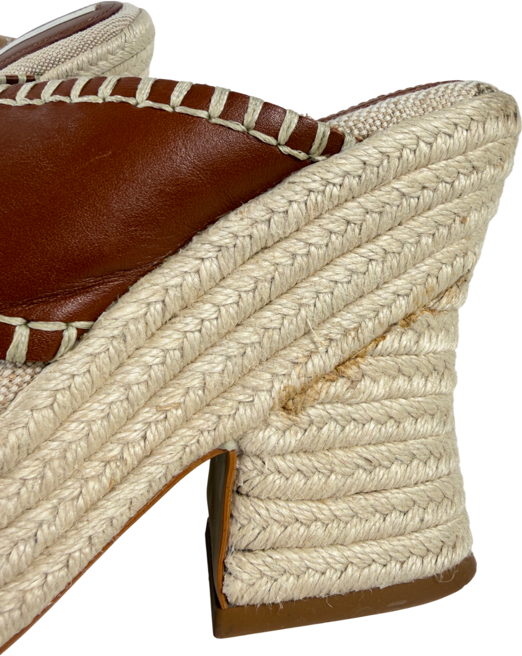 H&M Brown Block Heeled Leather Espadrilles UK 6 EU 39 👠