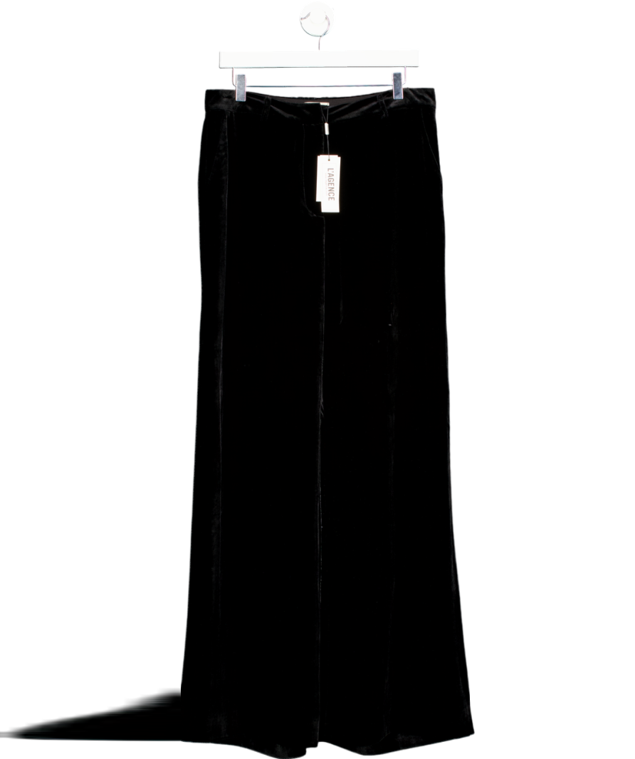 L'agence Pilar Velvet Wide-leg Trousers In Black UK 10