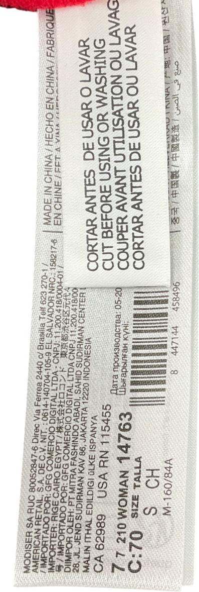 MANGO Red Lotin Stripe Polo Neck Jumper UK S