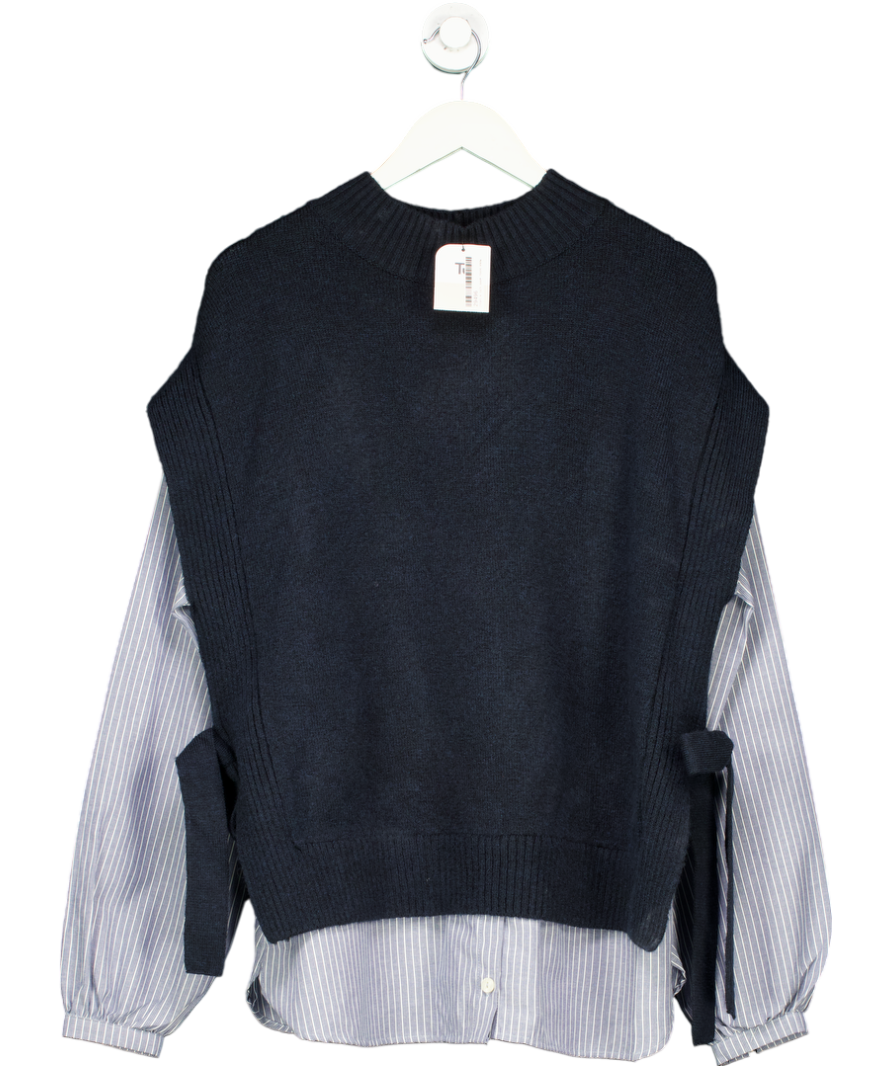 TU Blue Layered Shirt And Knitted Vest UK 16