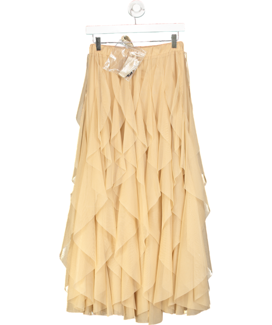 Eleven Loves Nude Iris Tulle Maxi Skirt UK XS