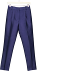 Celine Blue Vintage Wool And Silk Blend Trousers UK 6
