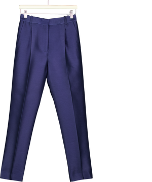 Celine Blue Vintage Wool And Silk Blend Trousers UK 6