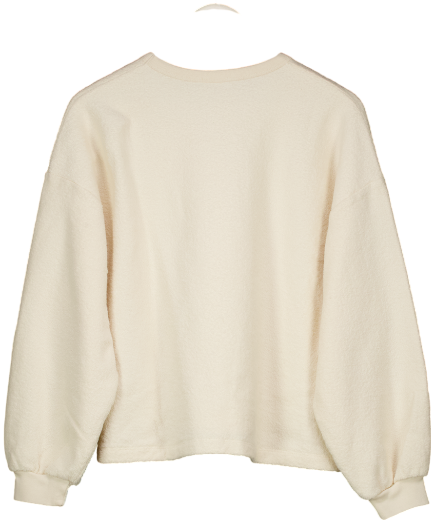 American Vintage Cream Boucle Bobypark Organic Cotton Sweatshirt With Crew Neck UK XS/S