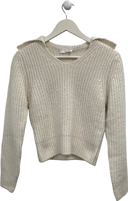 MANGO Cream Collared Jumper UK XS