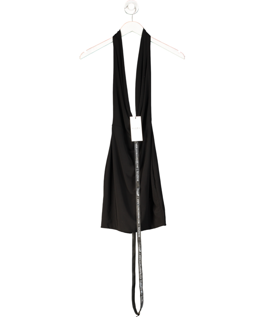 Club L Serenella Black Cowl Neck Mini Dress UK 8