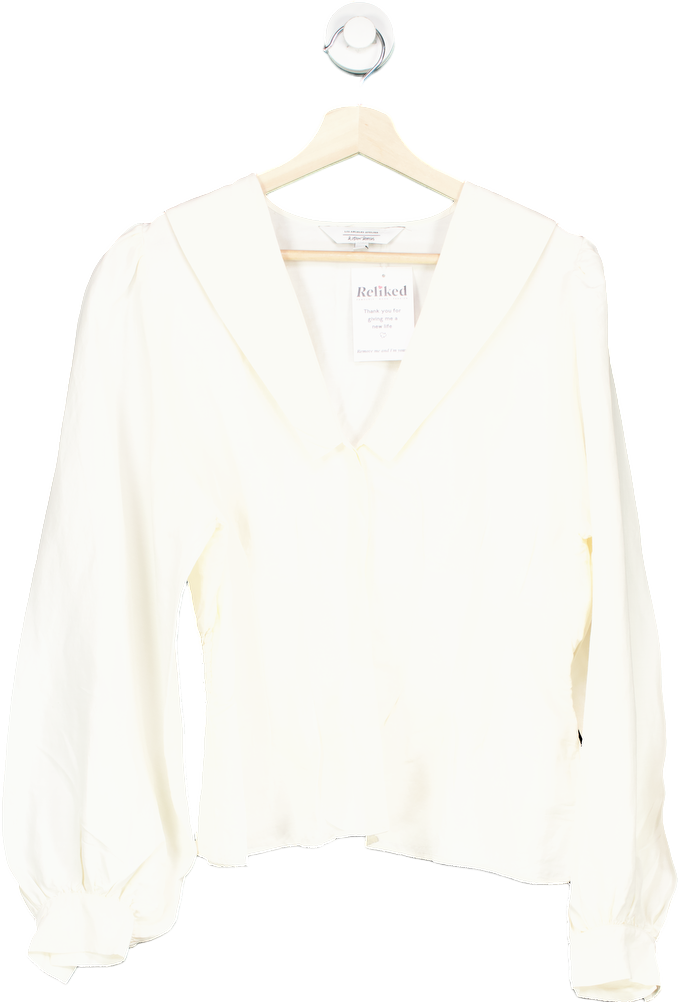 & Other Stories Ivory Smocked Waist Blouse EUR 40 UK 12
