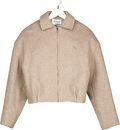 ATELIER NINETY FIVE Beige Wool Blend Boxy Jacket UK S