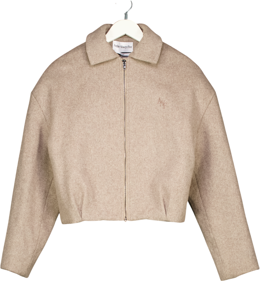 ATELIER NINETY FIVE Beige Wool Blend Boxy Jacket UK S