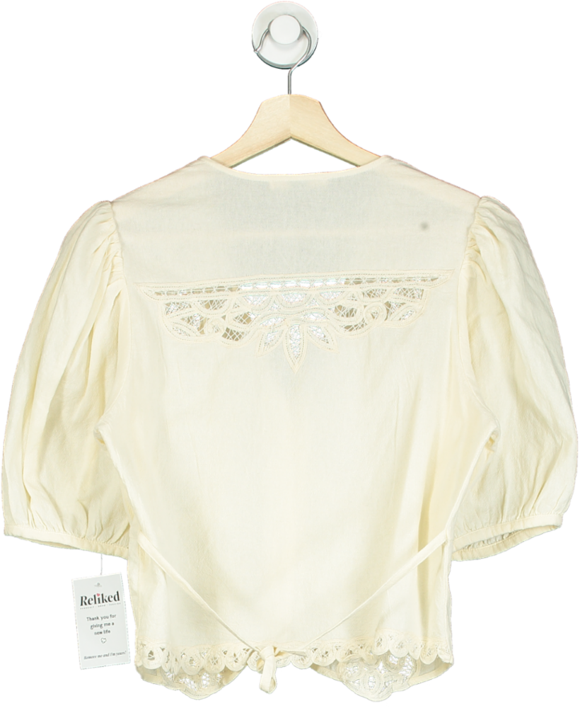 Sessùn Cream Embroidered Blouse M