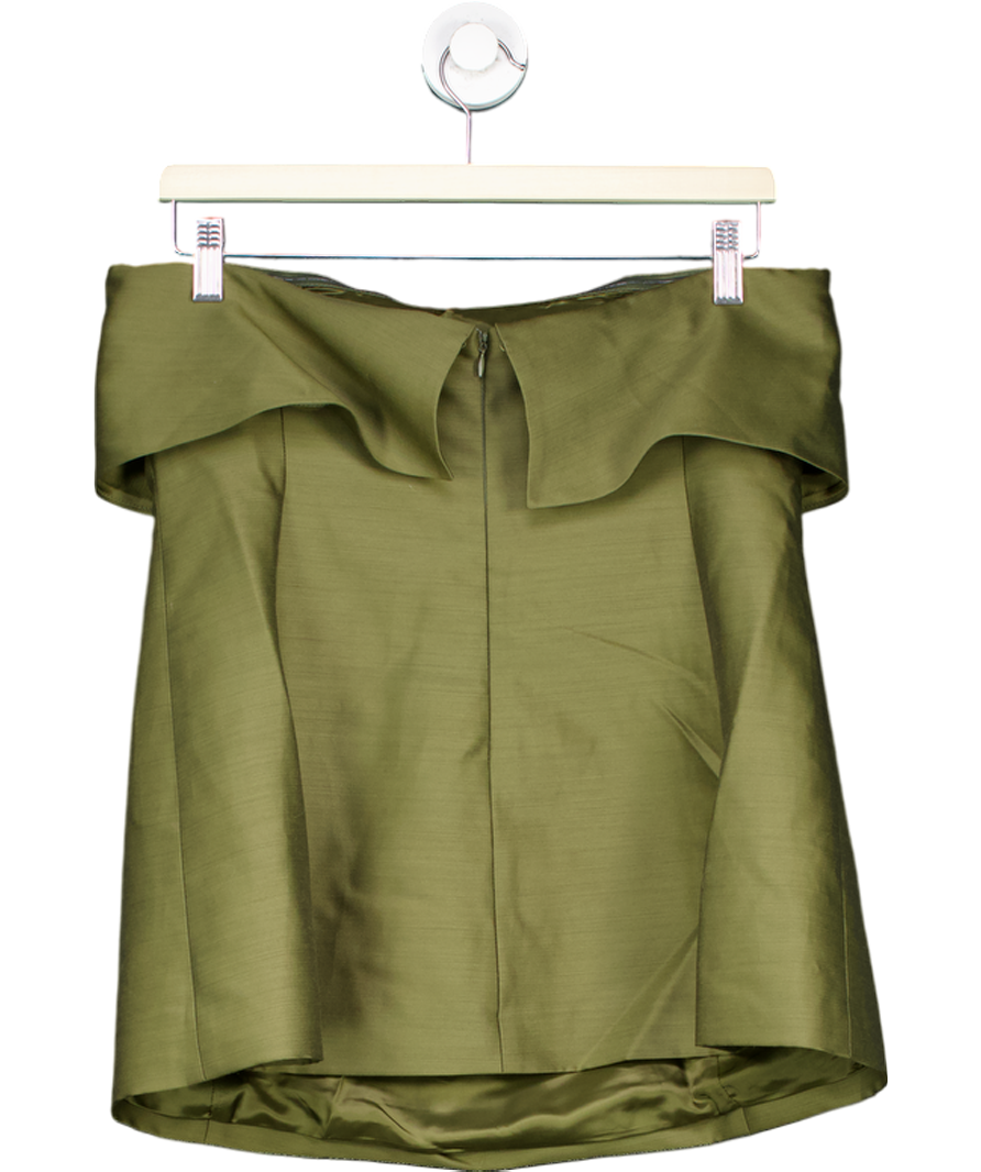 Totême Green Strapless Sateen Top UK 12