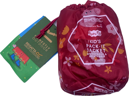 Regatta Red Peppa Pig Kid's Pack-It Jacket 12-18 Months UK Size