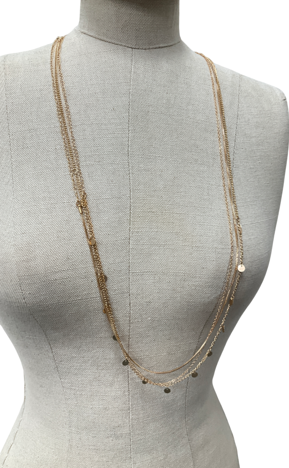Metallic Three Piece Necklace One Size