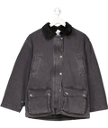 MANGO Black Barn Jacket With Corduroy Collar UK XS