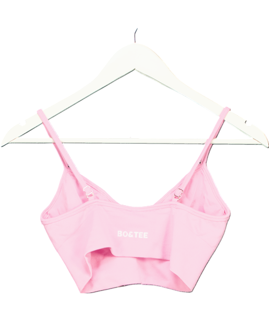 Bo + Tee Pink V-neck Define Luxe Sports Bra UK M