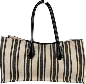ZARA Black Canvas Tote Bag One Size