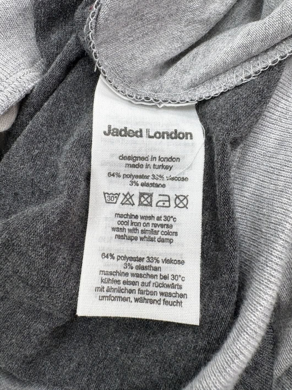Jaded London Grey Reworked Varsity Top UK 6