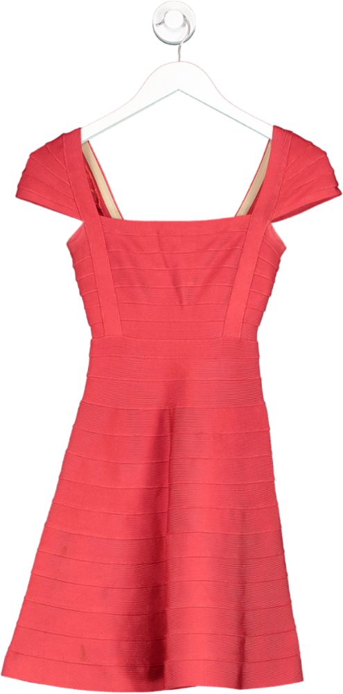 Herve Leger Red Jude Bandage Dress UK XXS