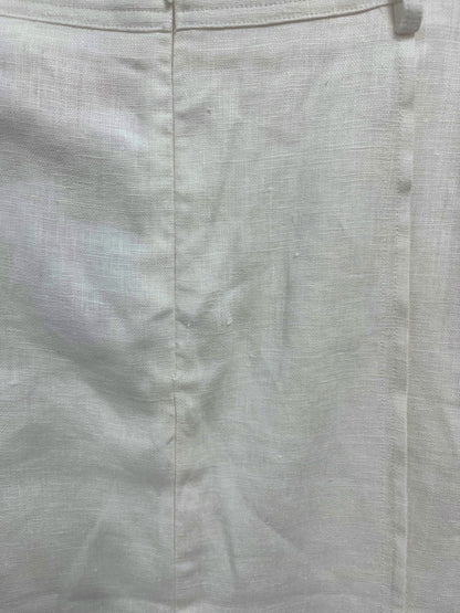 Sancia White Linen Midi Skirt UK S