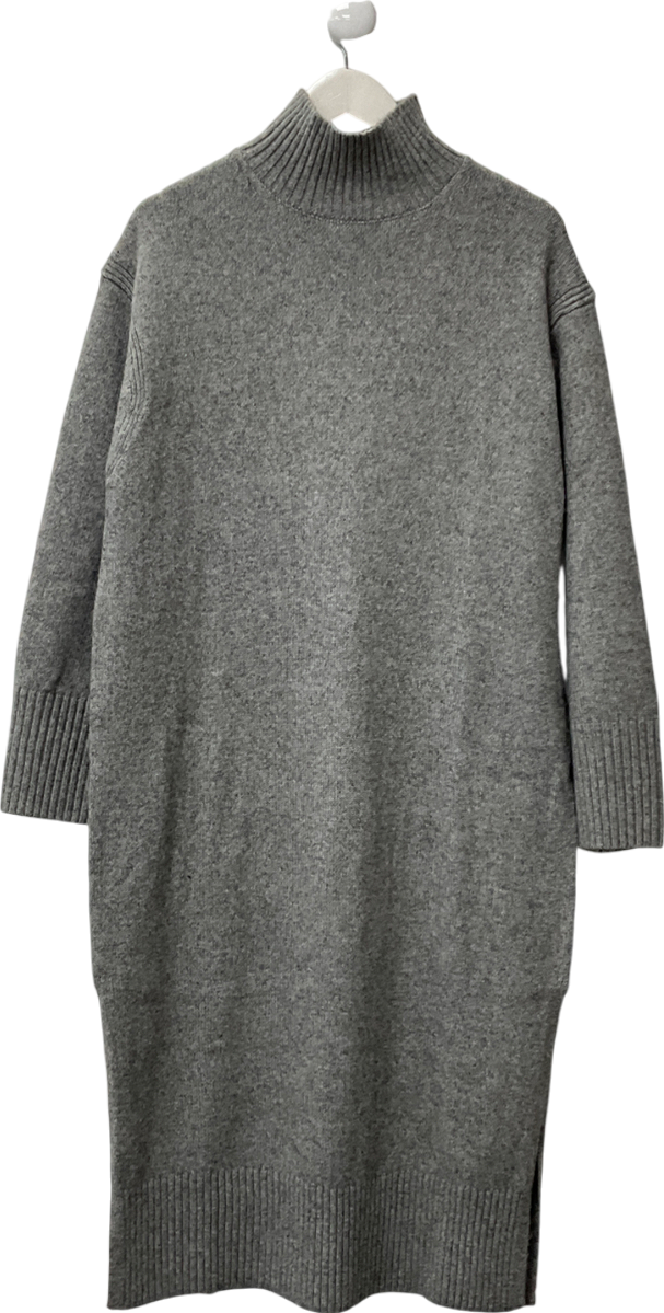 H&M Grey Knitted Turtleneck Dress UK M