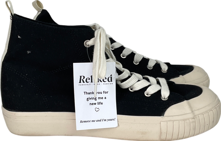schuh Black Webb Hi Top Canvas Trainers UK 10 EU 44 👞