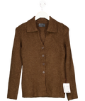 ASOS Brown Knitted Longline Fitted Shirt In Chocolate UK XS