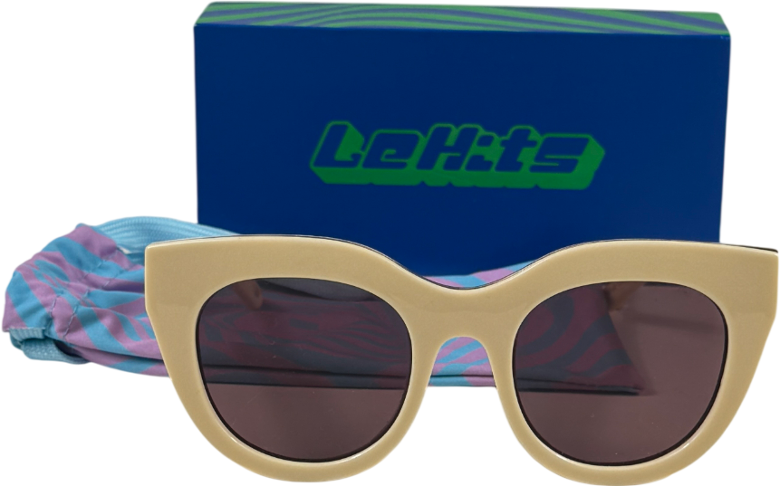 LE SPECS Cream Air Heart Cat-eye Sunglasses