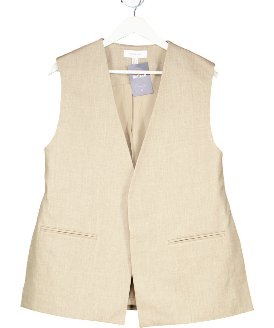 H&M Beige Side-slit Suit Waistcoat UK S