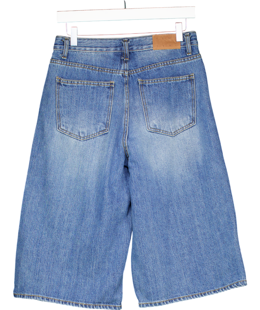 the frankie shop Blue Kendon Denim Bermuda Shorts - Medium Wash UK S