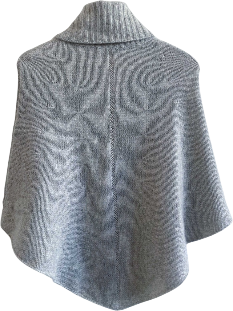 The White Company Grey Light Grey100%  Cashmere Roll Neck Cape UK S/M