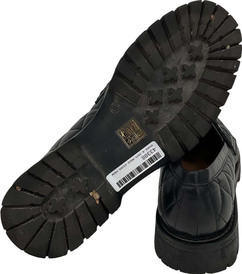 Flattered Black Signe Quilted Leather Loafer UK 5 EU 38 👠