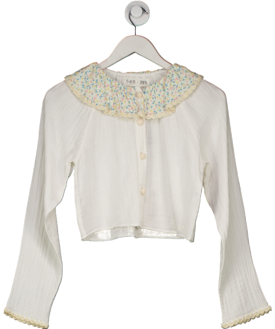 ZARA X Sea New York  Cream Floral Collar Blouse 13 Years