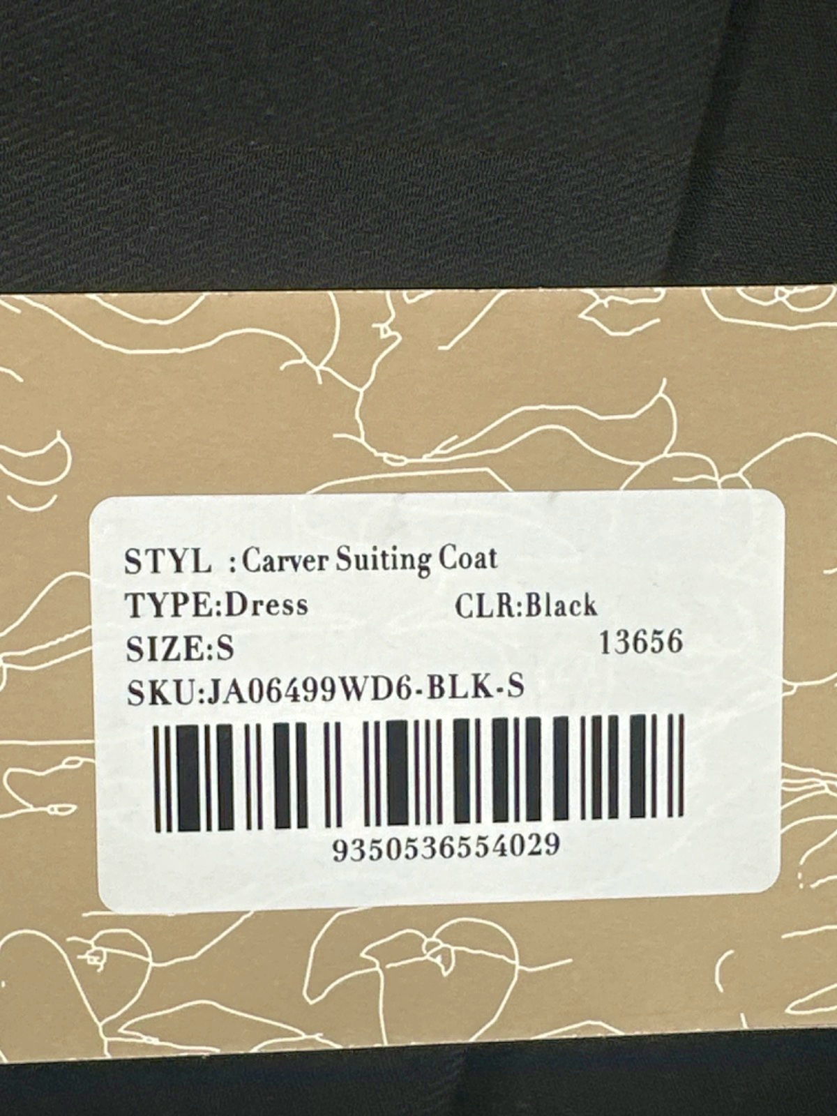 Meshki Black Carver Suiting Coat UK S