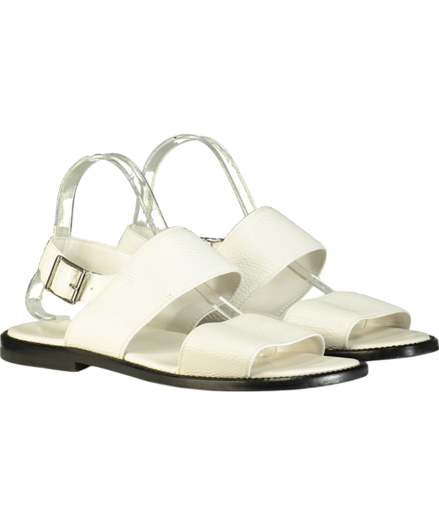 Manolo Blahnik White Bulgobis Calf Leather Sandals UK 8
