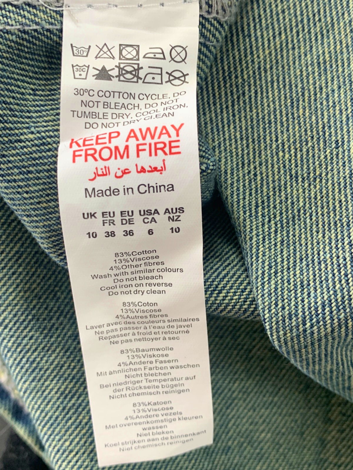 Nasty Gal Acid Wash Dark Blue Denim Pleated Buckle Mini Skirt UK 10