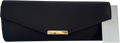 QUIZ Black Satin Gold Bar Clutch Bag With Chain Strap