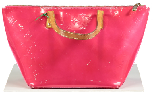 Louis Vuitton Bellvue Handbag In Red Patent Embossed monogram leather