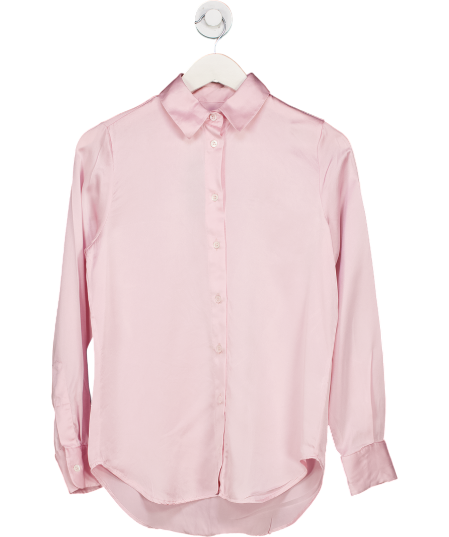 Serena Bute Pink 100% Silk Classic Shirt UK XS