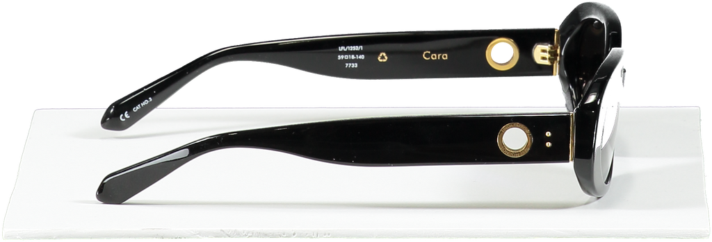 Linda Farrow Cara Oval Sunglasses In Black / Gold