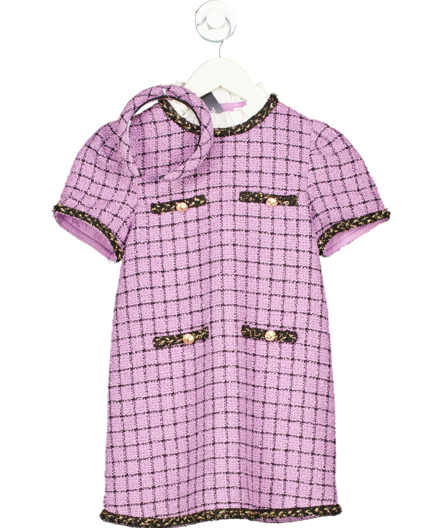 Luxelim Purple Ashley Tweed Dress with Matching Headband 7 Years