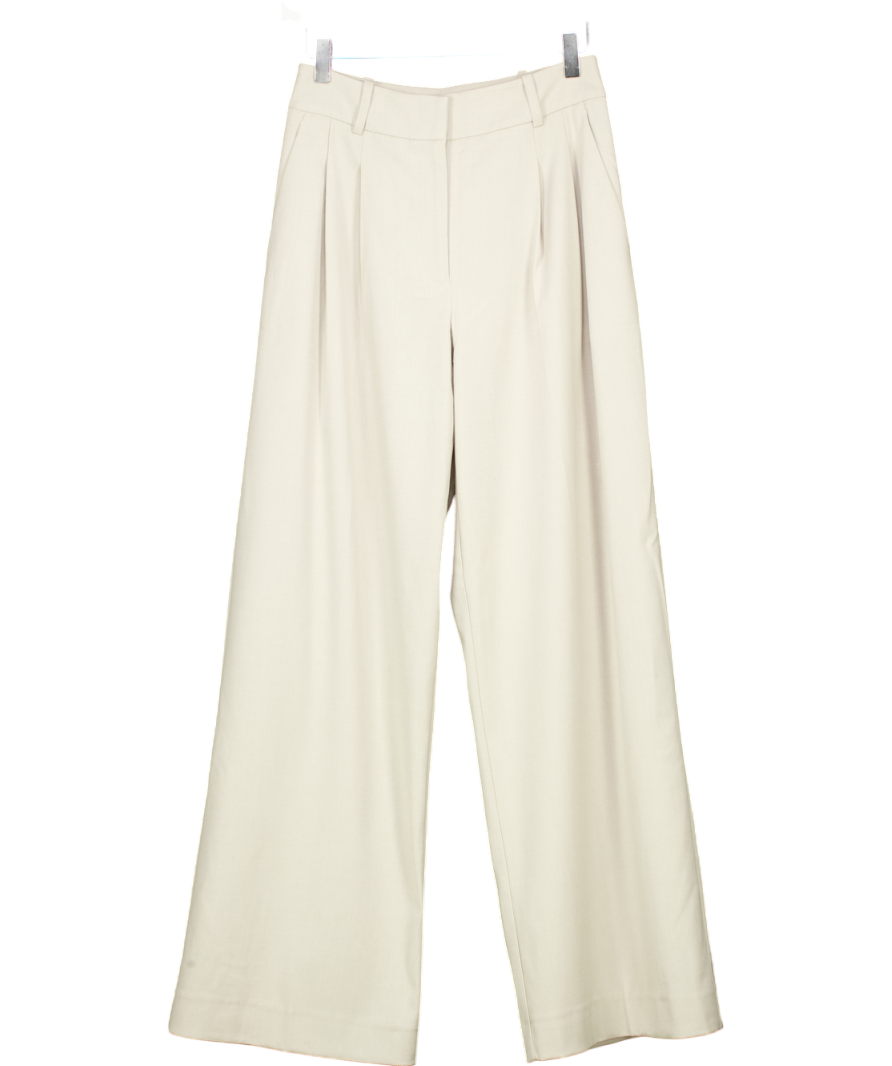 FOREVER NEW Beige Edweena Wide Leg Trousers UK 8