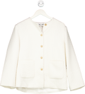 NA-KD White Oversized Tweed Button Detail Jacket EU 36 UK 8