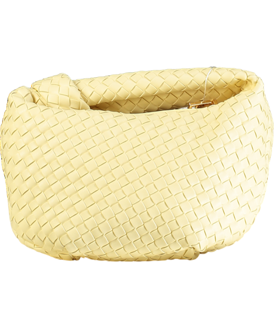 Anthropologie Melie Bianco Cream Weave Knot Detail Clutch Bag