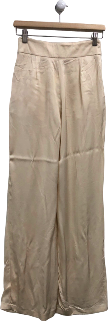 Sézane Beige Georgio wide leg viscose Trousers UK 6