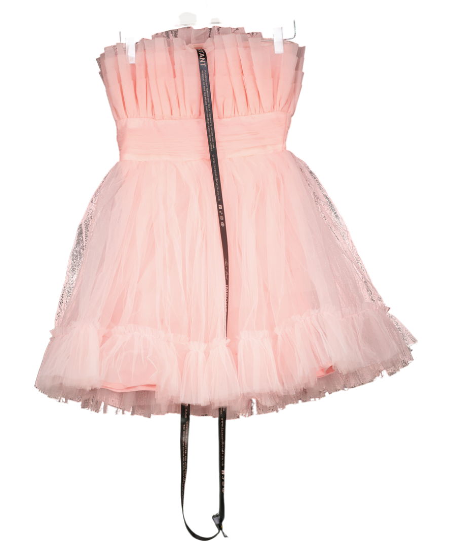 Lace & Beads Pink Nanita Tulle Mini Dress UK 6