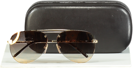 Louis Vuitton Gold Clockwise Aviator Sunglasses