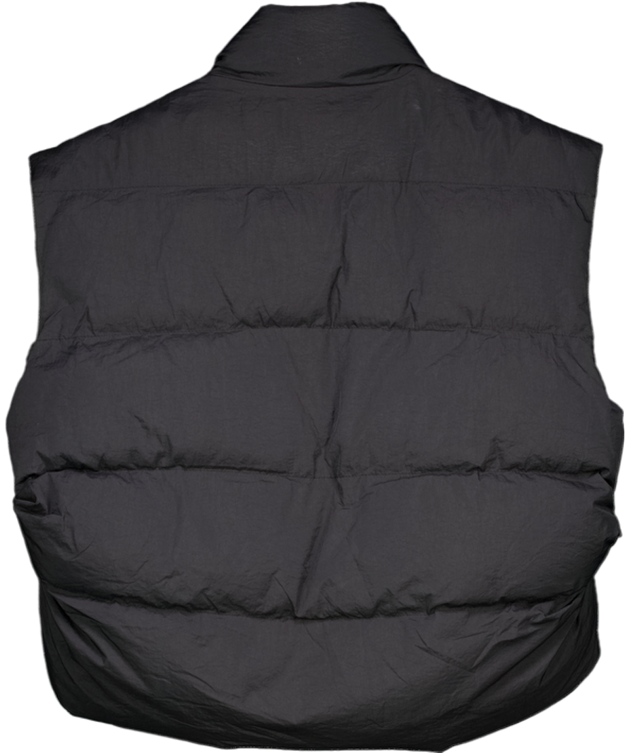 storets Black Boxy Fit High Neck Puffer Gilet UK S/M